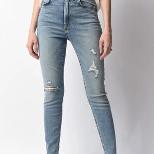 GRLFRND Women's Kendall High Rise Skinny Cigarette Light Denim Jeans Size 28